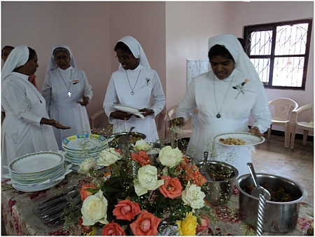 jubilarians enjoying the delicious food